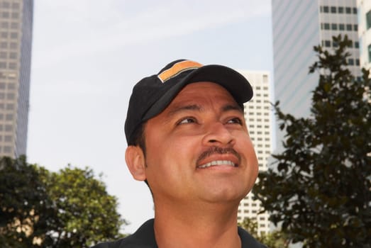 Close-up of a mid adult man smiling