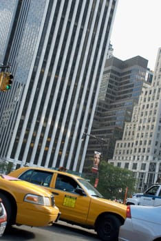 Cars moving on the road in a city