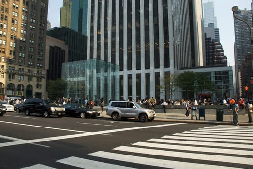 Traffic on the road in a city