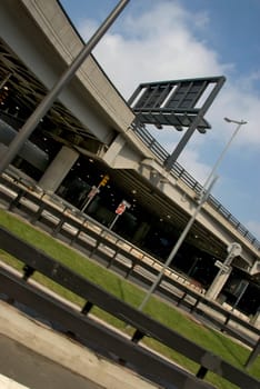 Low angle view of an elevated road in a city
