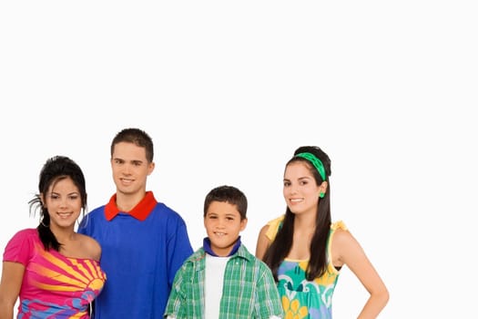 Portrait of four people posing together