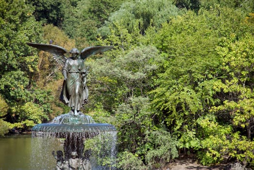 Fountain statue in a park