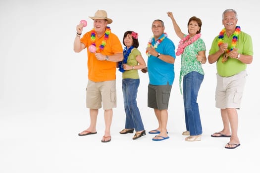 Five people dancing together
