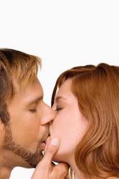 Close-up of a couple kissing each other