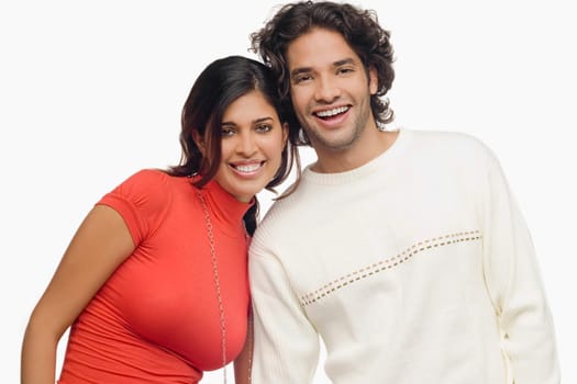 Portrait of a young couple smiling