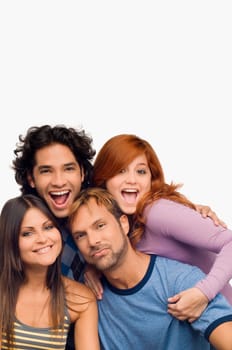 Portrait of a mid adult man smiling with his friends