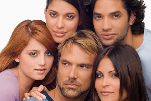 Close-up of a mid adult man with his friends