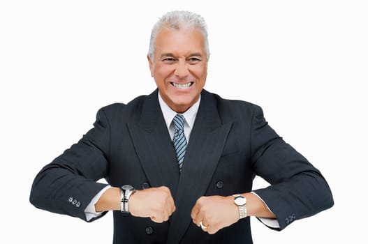 Close-up of a businessman wearing two wristwatches