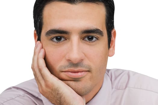 Portrait of a businessman thinking with his hand on his chin