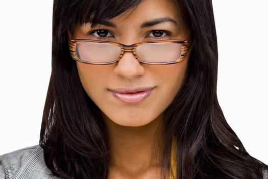 Portrait of a young woman wearing eyeglasses