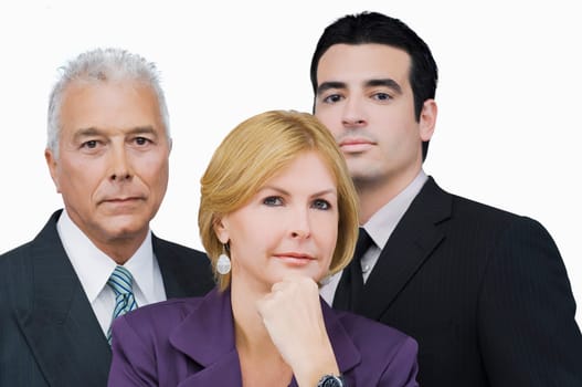 Portrait of two businessmen and a businesswoman