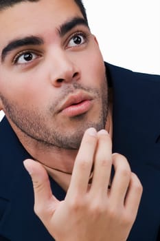 Close-up of a businessman looking away