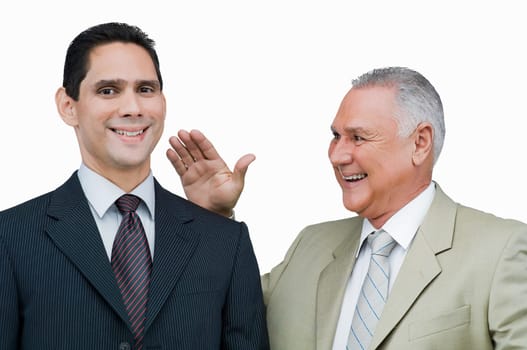 Close-up of a businessman appreciating another businessman