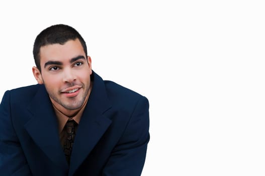 Close-up of a businessman looking away