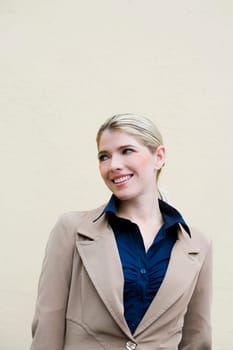 Close-up of a businesswoman standing and smiling