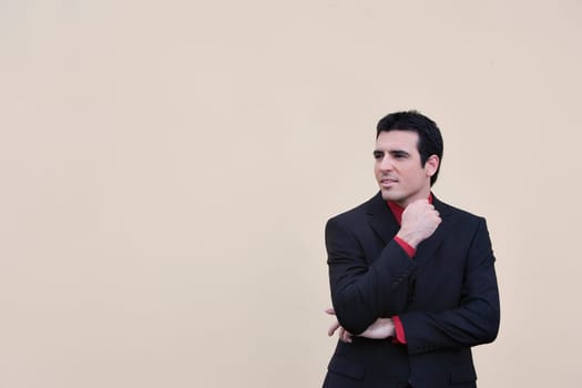 Close-up of a businessman thinking