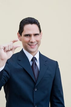Portrait of a businessman gesturing