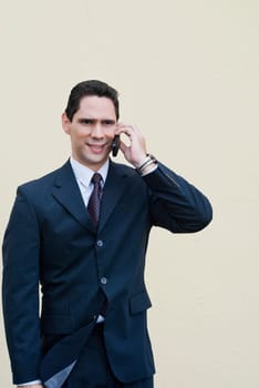 Businessman talking on a mobile phone