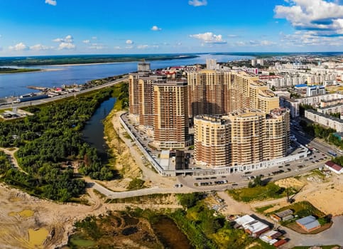 Residential development from high-rise buildings. The city is an nefteyugansk, city, yugra.