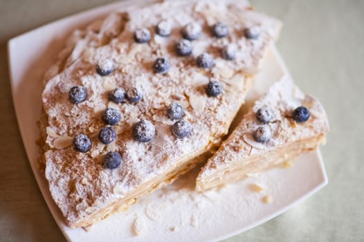 Pie with currant berries on top. Berry pie.