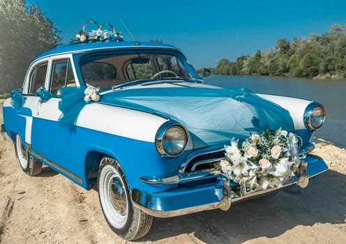 Wedding machine in retro style. Retro car of Russia