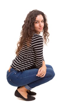 Studio shot of a beautiful young casual woman