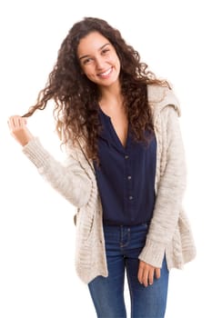 Studio shot of a beautiful young casual woman