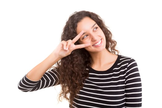 Studio shot of a beautiful young casual woman