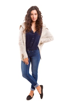 Studio shot of a beautiful young casual woman