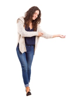 Studio shot of a beautiful young casual woman