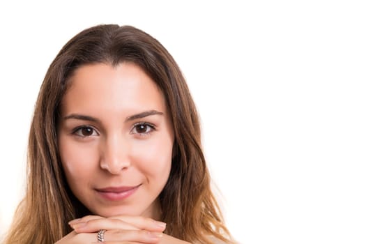 Studio shot of a beautiful young casual woman