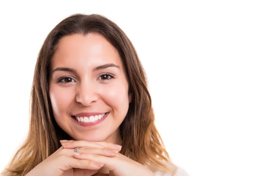 Studio shot of a beautiful young casual woman