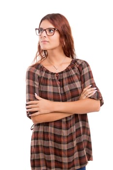Studio shot of a beautiful young casual woman