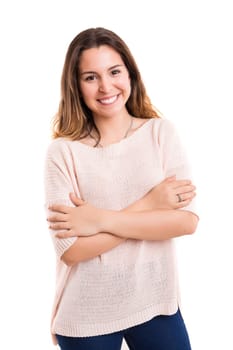 Studio shot of a beautiful young casual woman