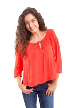 Studio shot of a beautiful young casual woman