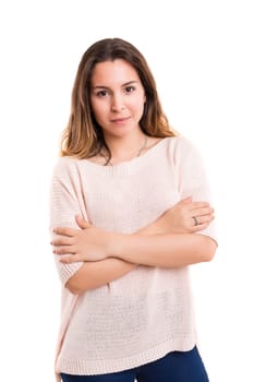 Studio shot of a beautiful young casual woman