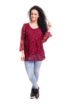 Studio shot of a beautiful young casual woman