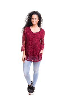 Studio shot of a beautiful young casual woman