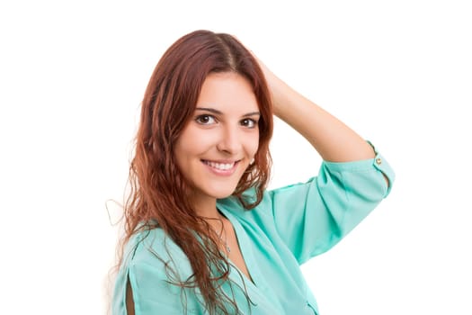 Studio shot of a beautiful young casual woman