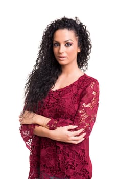 Studio shot of a beautiful young casual woman