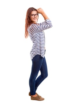 Studio shot of a beautiful young casual woman