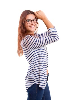 Studio shot of a beautiful young casual woman