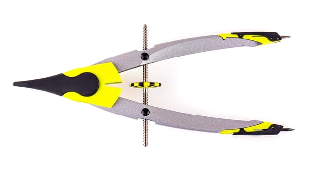 The color drawing compass on white background