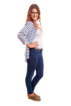 Studio shot of a beautiful young casual woman
