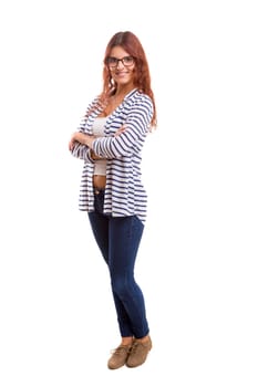 Studio shot of a beautiful young casual woman