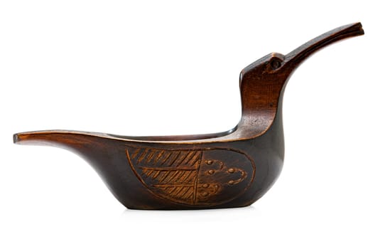 The Carving wood bowl isolated on white background