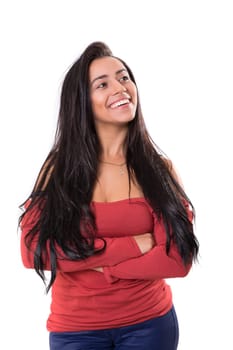 Studio shot of a beautiful young casual woman