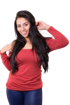 Studio shot of a beautiful young casual woman