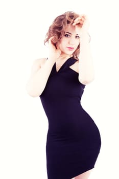 Beautiful woman fashionable portrait, digitally edited