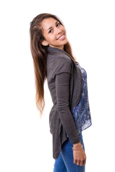 Studio shot of a beautiful young casual woman